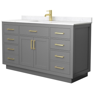A thumbnail of the Wyndham Collection WCG262660S-VCA-UNSMXX Dark Gray / Carrara Cultured Marble Top / Brushed Gold Hardware