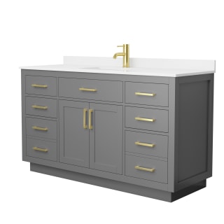 A thumbnail of the Wyndham Collection WCG262660S-QTZ-UNSMXX Dark Gray / White Quartz Top / Brushed Gold Hardware