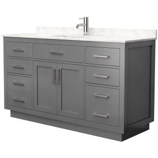 A thumbnail of the Wyndham Collection WCG262660S-VCA-UNSMXX Dark Gray / Carrara Cultured Marble Top / Brushed Nickel Hardware