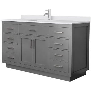 A thumbnail of the Wyndham Collection WCG262660S-VCA-UNSMXX Dark Gray / White Cultured Marble Top / Brushed Nickel Hardware