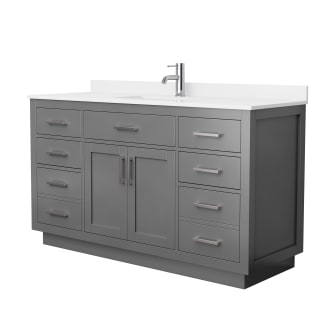 A thumbnail of the Wyndham Collection WCG262660S-QTZ-UNSMXX Dark Gray / White Quartz Top / Brushed Nickel Hardware