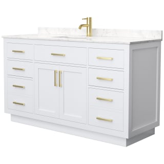 A thumbnail of the Wyndham Collection WCG262660S-VCA-UNSMXX White / Carrara Cultured Marble Top / Brushed Gold Hardware