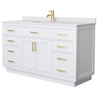 A thumbnail of the Wyndham Collection WCG262660S-VCA-UNSMXX White / White Cultured Marble Top / Brushed Gold Hardware