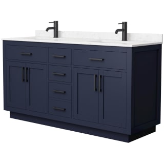 A thumbnail of the Wyndham Collection WCG262666D-VCA-UNSMXX Dark Blue / Carrara Cultured Marble Top / Matte Black Hardware