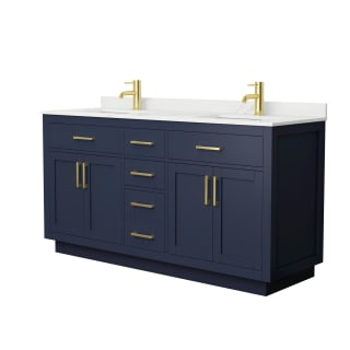 A thumbnail of the Wyndham Collection WCG262666D-QTZ-UNSMXX Dark Blue / Giotto Quartz Top / Brushed Gold Hardware