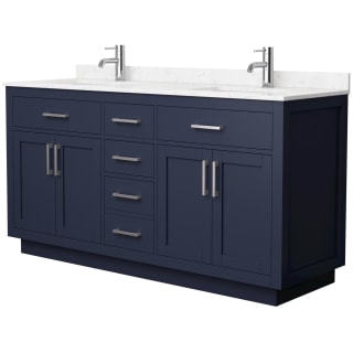 A thumbnail of the Wyndham Collection WCG262666D-VCA-UNSMXX Dark Blue / Carrara Cultured Marble Top / Brushed Nickel Hardware