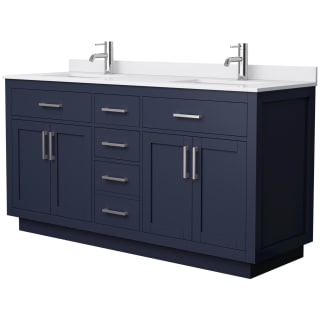 A thumbnail of the Wyndham Collection WCG262666D-VCA-UNSMXX Dark Blue / White Cultured Marble Top / Brushed Nickel Hardware