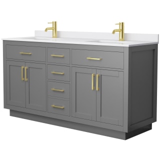 A thumbnail of the Wyndham Collection WCG262666D-VCA-UNSMXX Dark Gray / White Cultured Marble Top / Brushed Gold Hardware