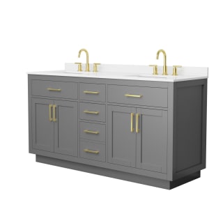 A thumbnail of the Wyndham Collection WCG262666D-QTZ-US3MXX Dark Gray / White Quartz Top / Brushed Gold Hardware