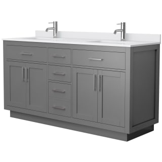 A thumbnail of the Wyndham Collection WCG262666D-VCA-UNSMXX Dark Gray / White Cultured Marble Top / Brushed Nickel Hardware