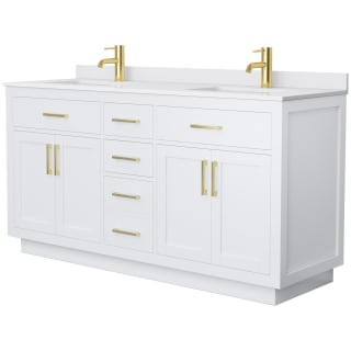 A thumbnail of the Wyndham Collection WCG262666D-VCA-UNSMXX White / White Cultured Marble Top / Brushed Gold Hardware