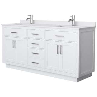 A thumbnail of the Wyndham Collection WCG262672D-VCA-UNSMXX White / White Cultured Marble Top / Brushed Nickel Hardware