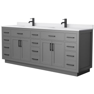 A thumbnail of the Wyndham Collection WCG262684D-VCA-UNSMXX Dark Gray / White Cultured Marble Top / Matte Black Hardware