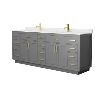 A thumbnail of the Wyndham Collection WCG262684D-QTZ-UNSMXX Dark Gray / Giotto Quartz Top / Brushed Gold Hardware