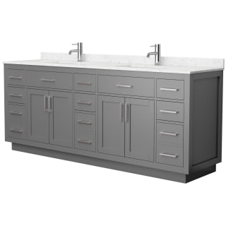 A thumbnail of the Wyndham Collection WCG262684D-VCA-UNSMXX Dark Gray / Carrara Cultured Marble Top / Brushed Nickel Hardware