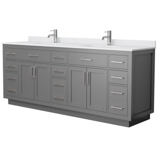 A thumbnail of the Wyndham Collection WCG262684D-VCA-UNSMXX Dark Gray / White Cultured Marble Top / Brushed Nickel Hardware