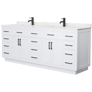 A thumbnail of the Wyndham Collection WCG262684D-VCA-UNSMXX White / Carrara Cultured Marble Top / Matte Black Hardware