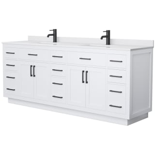 A thumbnail of the Wyndham Collection WCG262684D-VCA-UNSMXX White / White Cultured Marble Top / Matte Black Hardware