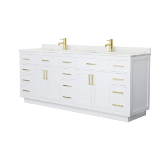 A thumbnail of the Wyndham Collection WCG262684D-QTZ-UNSMXX White / Giotto Quartz Top / Brushed Gold Hardware