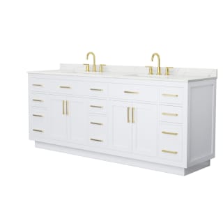 A thumbnail of the Wyndham Collection WCG262684D-QTZ-US3MXX White / Giotto Quartz Top / Brushed Gold Hardware