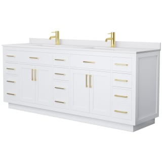 A thumbnail of the Wyndham Collection WCG262684D-VCA-UNSMXX White / White Cultured Marble Top / Brushed Gold Hardware