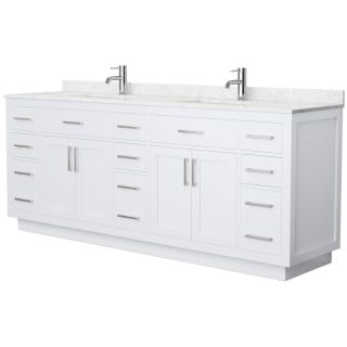 A thumbnail of the Wyndham Collection WCG262684D-VCA-UNSMXX White / Carrara Cultured Marble Top / Brushed Nickel Hardware