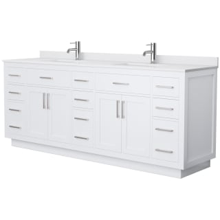 A thumbnail of the Wyndham Collection WCG262684D-VCA-UNSMXX White / White Cultured Marble Top / Brushed Nickel Hardware