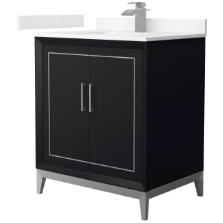 A thumbnail of the Wyndham Collection WCH515130S-VCA-UNSMXX Black / Carrara Cultured Marble Top / Brushed Nickel Hardware