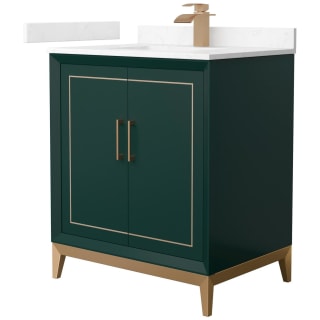 A thumbnail of the Wyndham Collection WCH515130S-VCA-UNSMXX Green / Carrara Cultured Marble Top / Satin Bronze Hardware