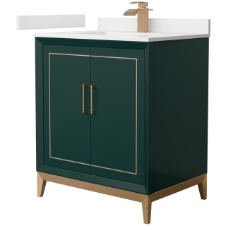 A thumbnail of the Wyndham Collection WCH515130S-QTZ-UNSMXX Green / White Quartz Top / Satin Bronze Hardware