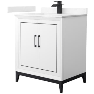 A thumbnail of the Wyndham Collection WCH515130S-VCA-UNSMXX White / Carrara Cultured Marble Top / Matte Black Hardware