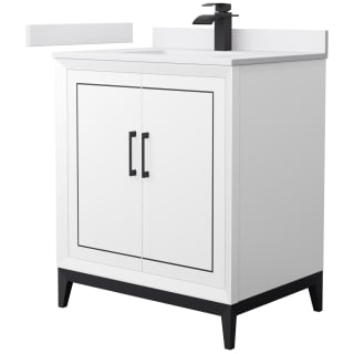 A thumbnail of the Wyndham Collection WCH515130S-VCA-UNSMXX White / White Cultured Marble Top / Matte Black Hardware