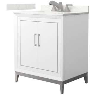 A thumbnail of the Wyndham Collection WCH515130S-QTZ-US3MXX White / Giotto Quartz Top / Brushed Nickel Hardware