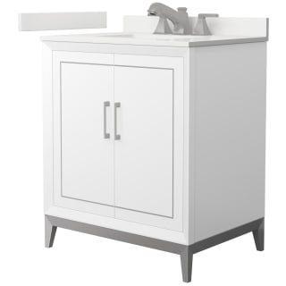 A thumbnail of the Wyndham Collection WCH515130S-QTZ-US3MXX White / White Quartz Top / Brushed Nickel Hardware