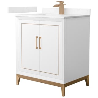 A thumbnail of the Wyndham Collection WCH515130S-VCA-UNSMXX White / Carrara Cultured Marble Top / Satin Bronze Hardware