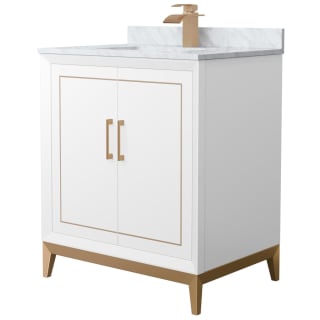 A thumbnail of the Wyndham Collection WCH515130S-NAT-UNSMXX White / Satin Bronze Hardware