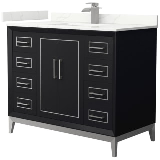 A thumbnail of the Wyndham Collection WCH515142S-QTZ-UNSMXX Black / Giotto Quartz Top / Brushed Nickel Hardware