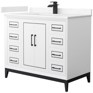 A thumbnail of the Wyndham Collection WCH515142S-VCA-UNSMXX White / Carrara Cultured Marble Top / Matte Black Hardware