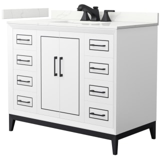 A thumbnail of the Wyndham Collection WCH515142S-QTZ-US3MXX White / Giotto Quartz Top / Matte Black Hardware