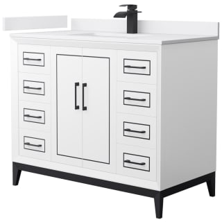 A thumbnail of the Wyndham Collection WCH515142S-VCA-UNSMXX White / White Cultured Marble Top / Matte Black Hardware