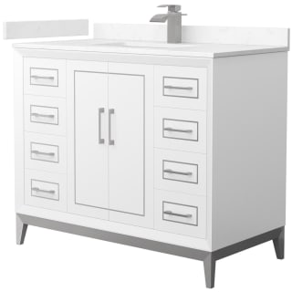 A thumbnail of the Wyndham Collection WCH515142S-VCA-UNSMXX White / Carrara Cultured Marble Top / Brushed Nickel Hardware