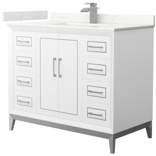 A thumbnail of the Wyndham Collection WCH515142S-QTZ-UNSMXX White / Giotto Quartz Top / Brushed Nickel Hardware