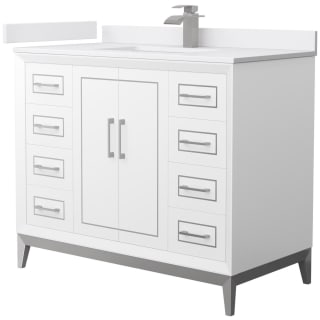 A thumbnail of the Wyndham Collection WCH515142S-VCA-UNSMXX White / White Cultured Marble Top / Brushed Nickel Hardware