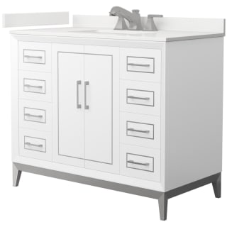 A thumbnail of the Wyndham Collection WCH515142S-QTZ-US3MXX White / White Quartz Top / Brushed Nickel Hardware