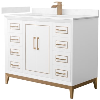 A thumbnail of the Wyndham Collection WCH515142S-VCA-UNSMXX White / Carrara Cultured Marble Top / Satin Bronze Hardware
