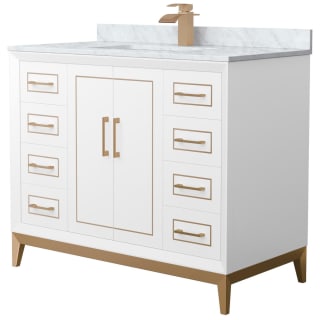 A thumbnail of the Wyndham Collection WCH515142S-NAT-UNSMXX White / Satin Bronze Hardware