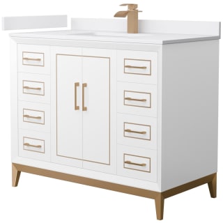 A thumbnail of the Wyndham Collection WCH515142S-VCA-UNSMXX White / White Cultured Marble Top / Satin Bronze Hardware