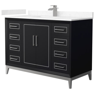 A thumbnail of the Wyndham Collection WCH515148S-VCA-UNSMXX Black / Carrara Cultured Marble Top / Brushed Nickel Hardware