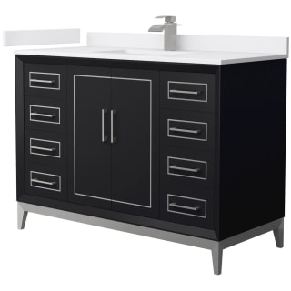 A thumbnail of the Wyndham Collection WCH515148S-VCA-UNSMXX Black / White Cultured Marble Top / Brushed Nickel Hardware