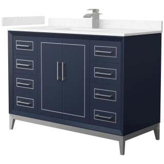 A thumbnail of the Wyndham Collection WCH515148S-VCA-UNSMXX Dark Blue / Carrara Cultured Marble Top / Brushed Nickel Hardware
